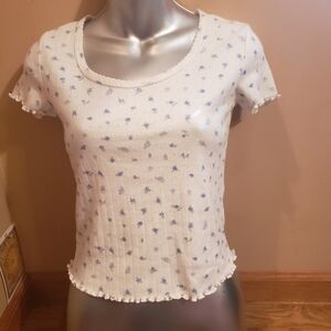 Wild Skye Forget Me Not Floral Patter Soft Womens T Shirt Size M Strechty